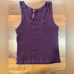 SKIMS Dark Purple Ribbed Tank Top